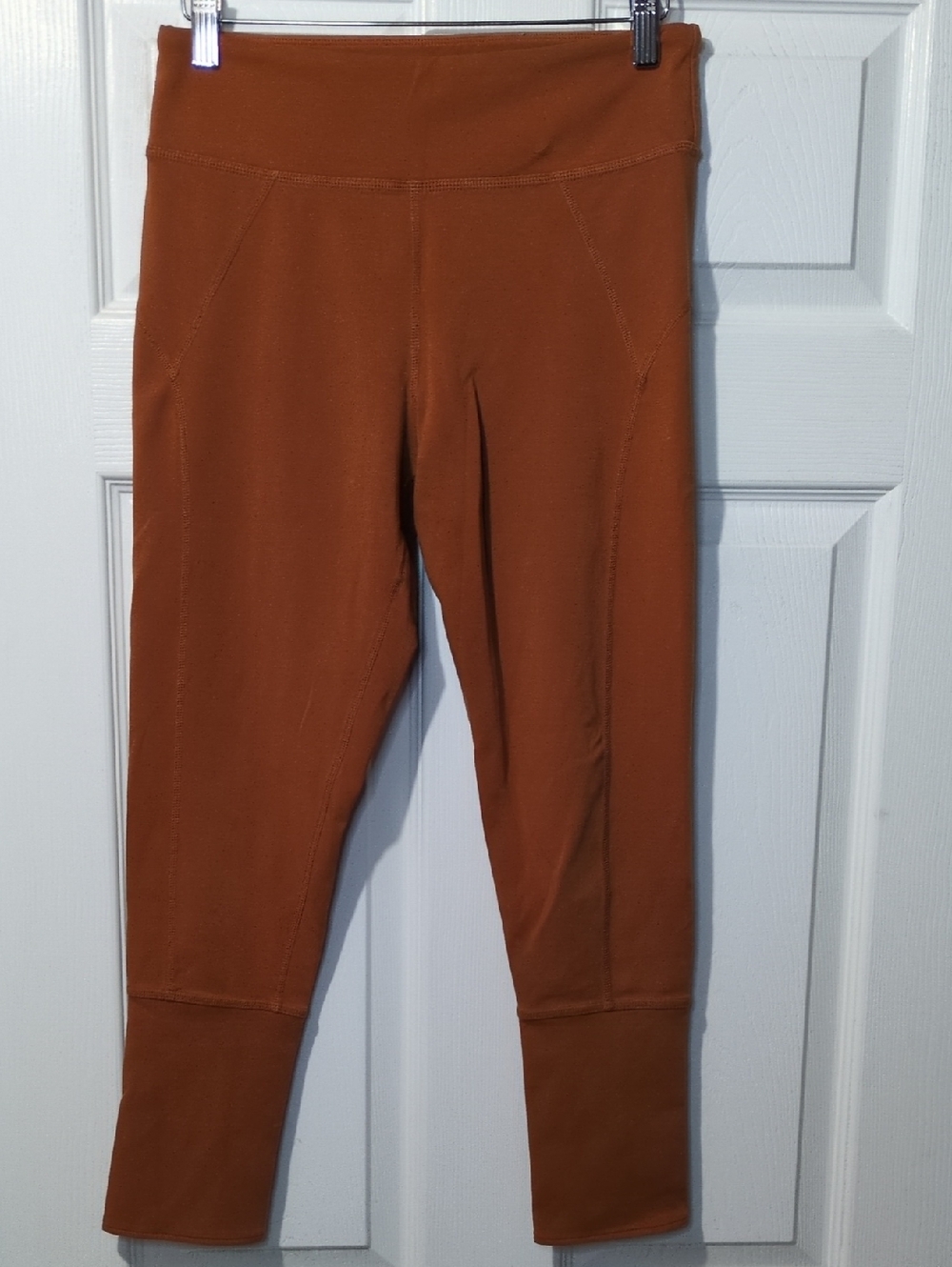 High-Waist Rust Active Leggings Yoga Boho Minimalist Free People Cropped